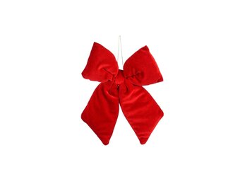 Kerststrik | polyester | rood | 23cm