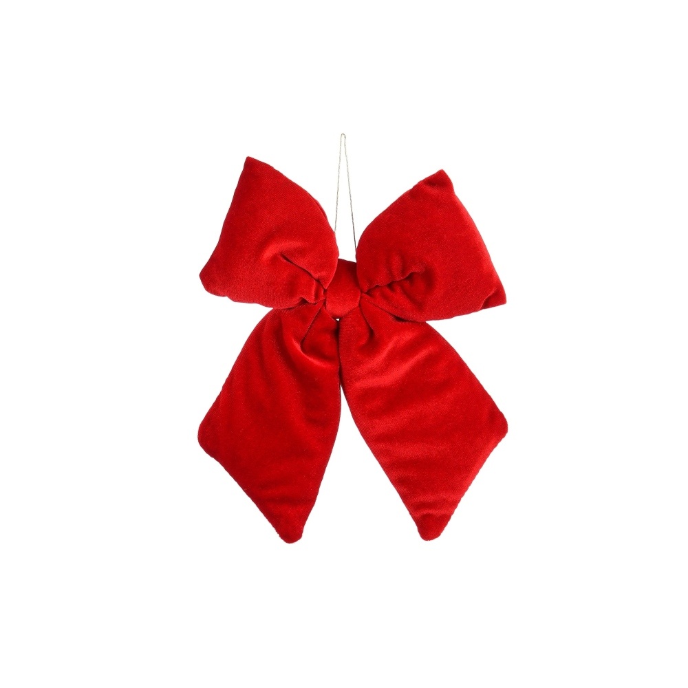 Kerststrik | polyester | rood | 23cm