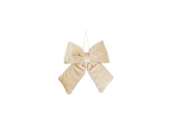 Kerststrik | polyester | creme | 17cm