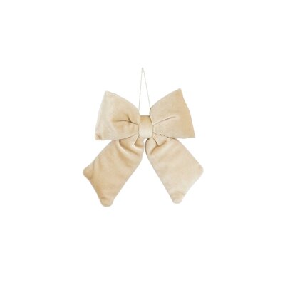 Kerststrik | polyester | creme | 17cm