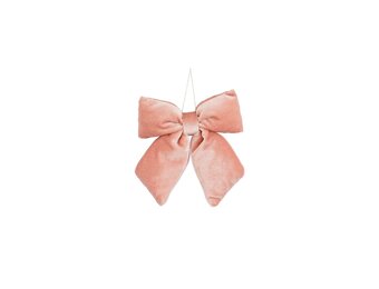 Kerststrik | polyester | roze | 17cm