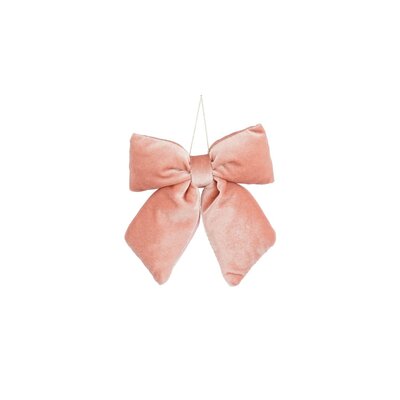 Kerststrik | polyester | roze | 17cm