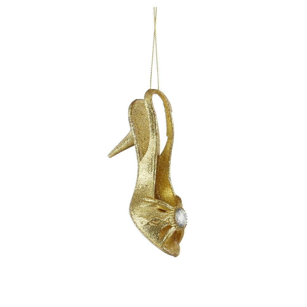 Kersthanger schoen | onbreekbaar | goud | 12cm