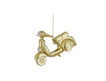 Kersthanger scooter | onbreekbaar | goud | 12cm