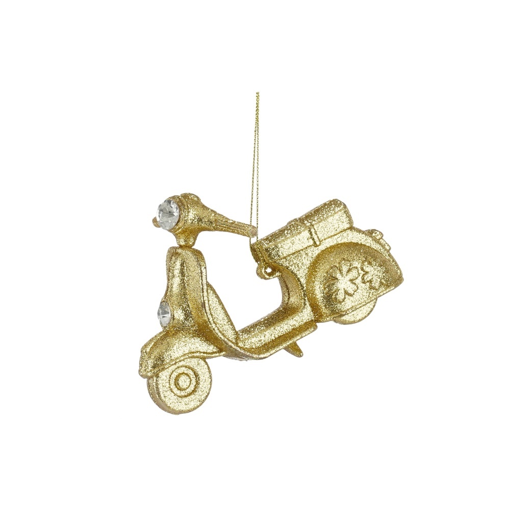 Kersthanger scooter | onbreekbaar | goud | 12cm