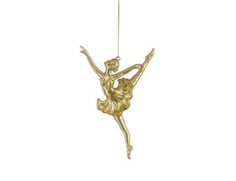 Kersthanger ballerina | onbreekbaar | goud | 15,5cm
