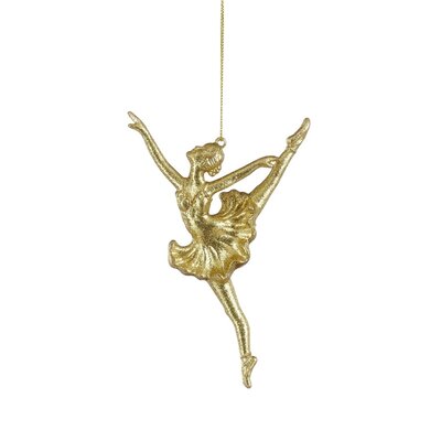 Kersthanger ballerina | onbreekbaar | goud | 15,5cm