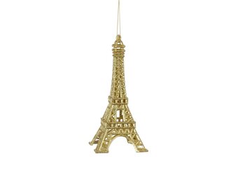 Kersthanger Eiffeltoren | onbreekbaar | goud | 16,5cm