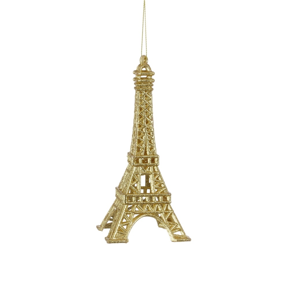 Kersthanger Eiffeltoren | onbreekbaar | goud | 16,5cm