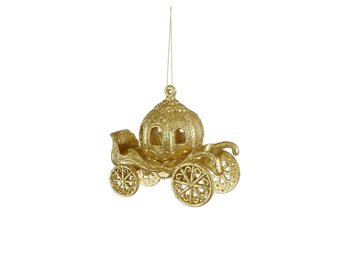 Kersthanger koets | onbreekbaar | goud | 5,5cm