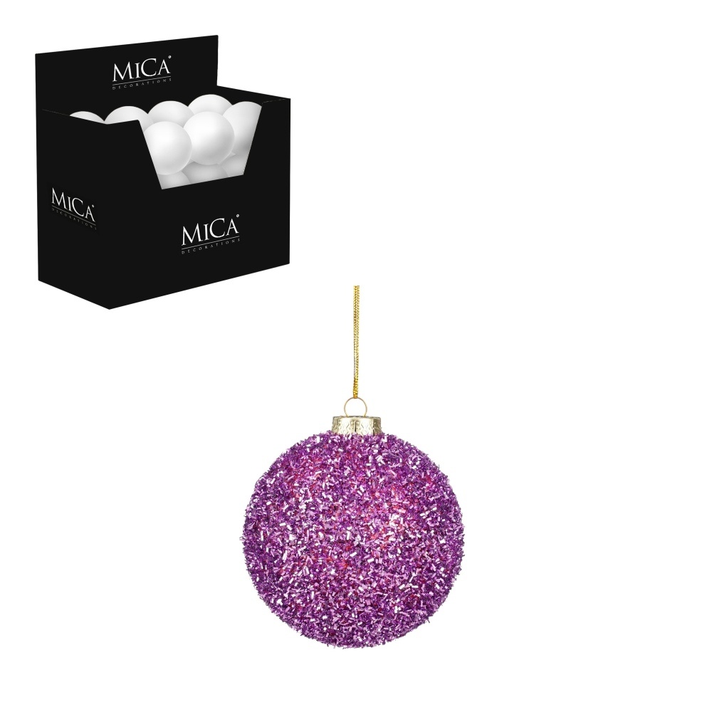 Kerstbal | onbreekbaar | lila | 10cm