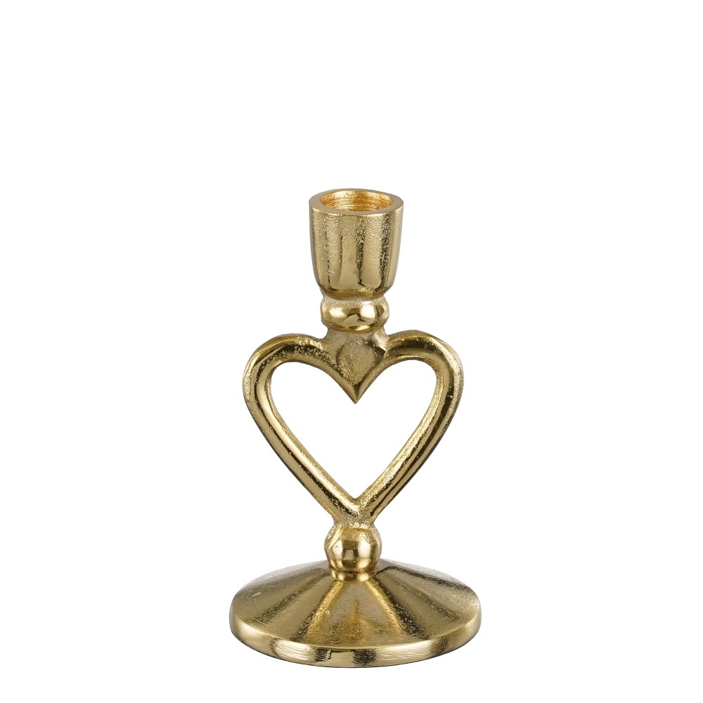 Kandelaar hart goud - l7,5xb7xh15cm
