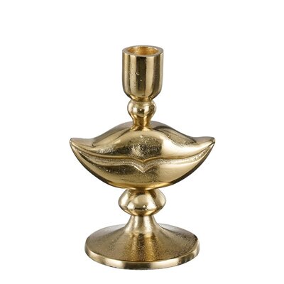 Kandelaar lippen goud - l10,5xb8,5xh15cm