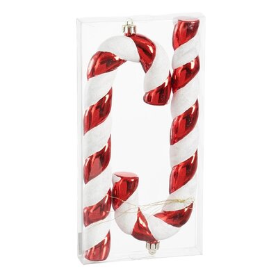 Kersthanger zuurstok | onbreekbaar | rood/wit | set van 2 | 25cm