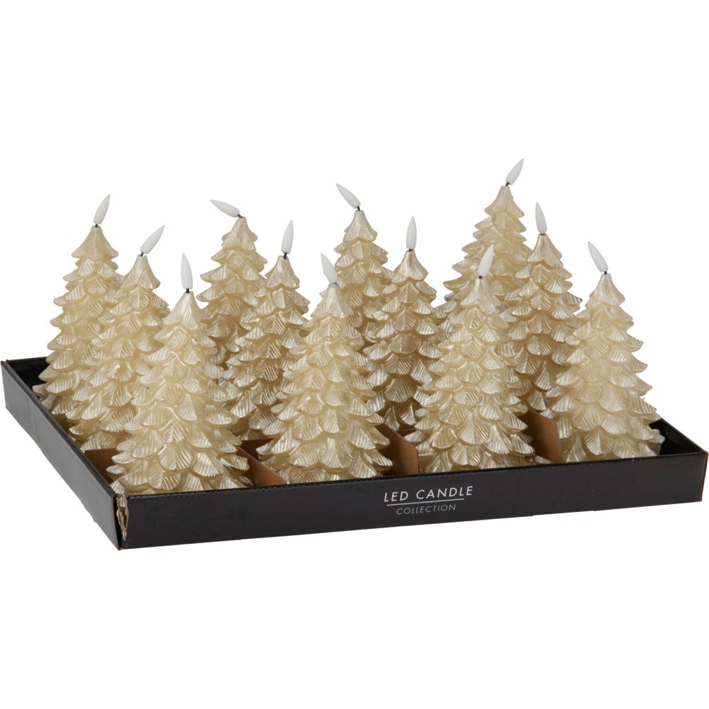 LED kerstboom kaars | goud | 19cm