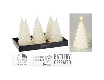 LED kerstboom kaars | zilver | 19cm