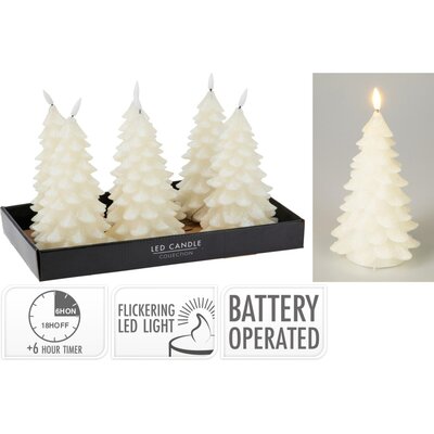 LED kerstboom kaars | zilver | 19cm
