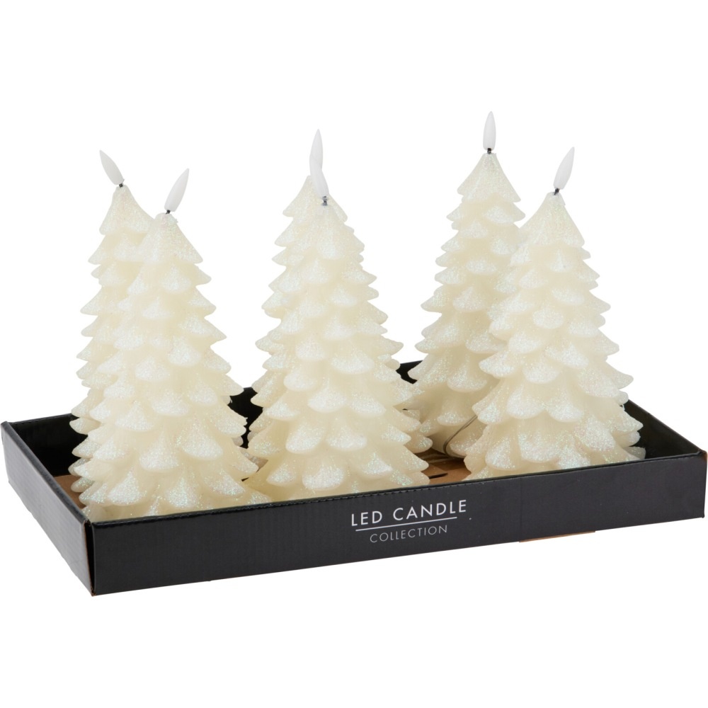 LED kerstboom kaars | zilver | 19cm