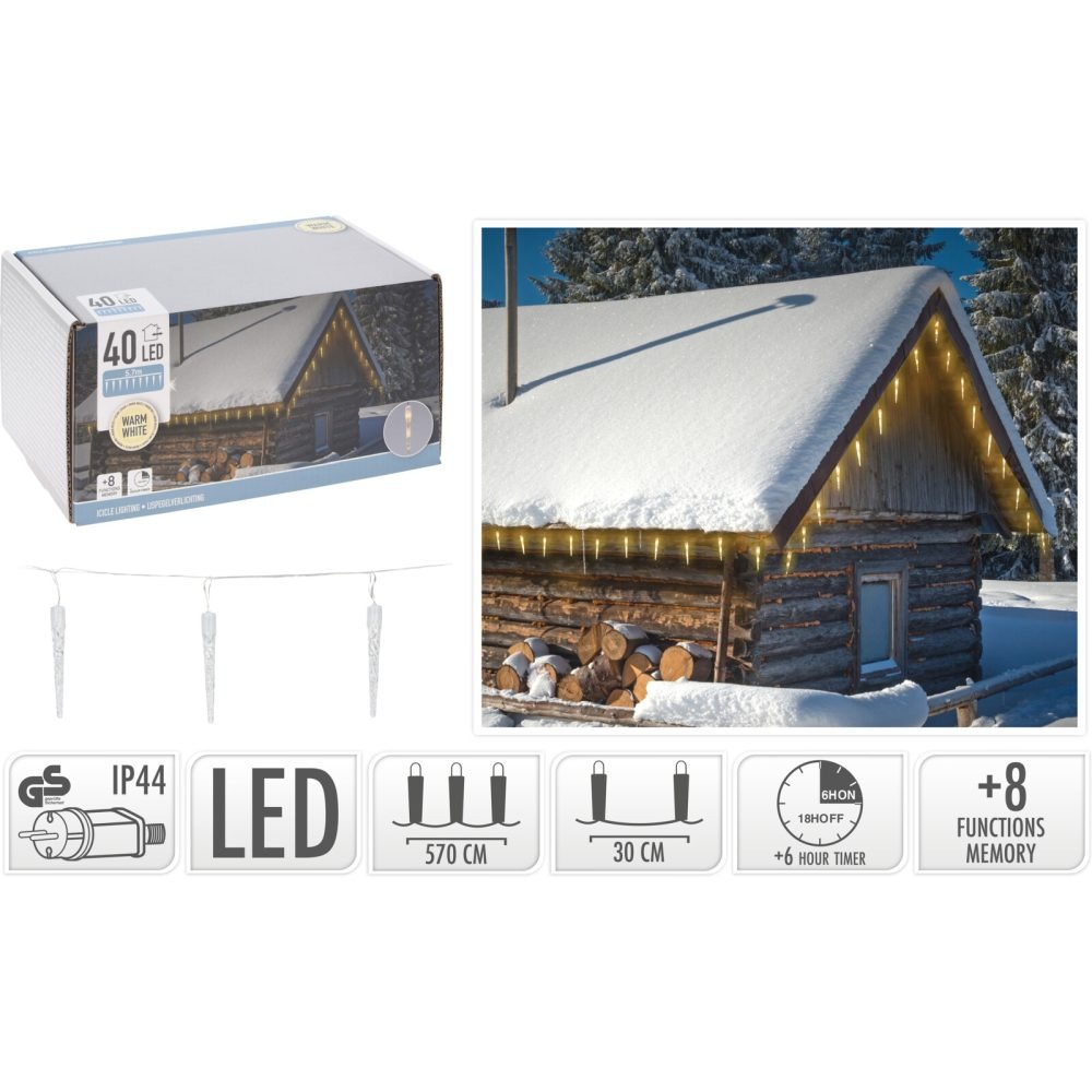IJspegelverlichting | 40 LED lampjes | warm wit