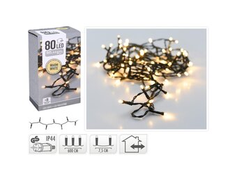 Kerstverlichting | 80 LED lampjes | warm wit | voor buiten | 6m
