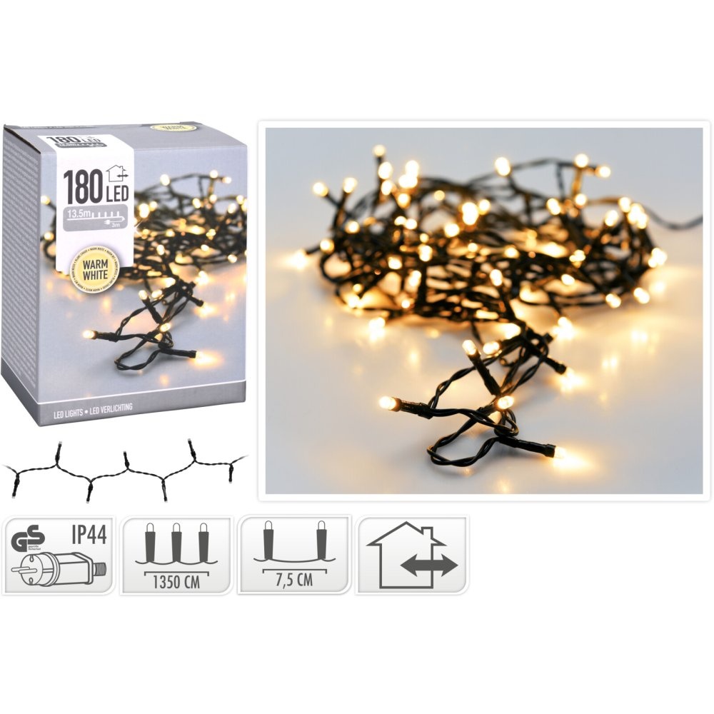Kerstverlichting | 180 LED lampjes | warm wit | voor buiten | 13,5m