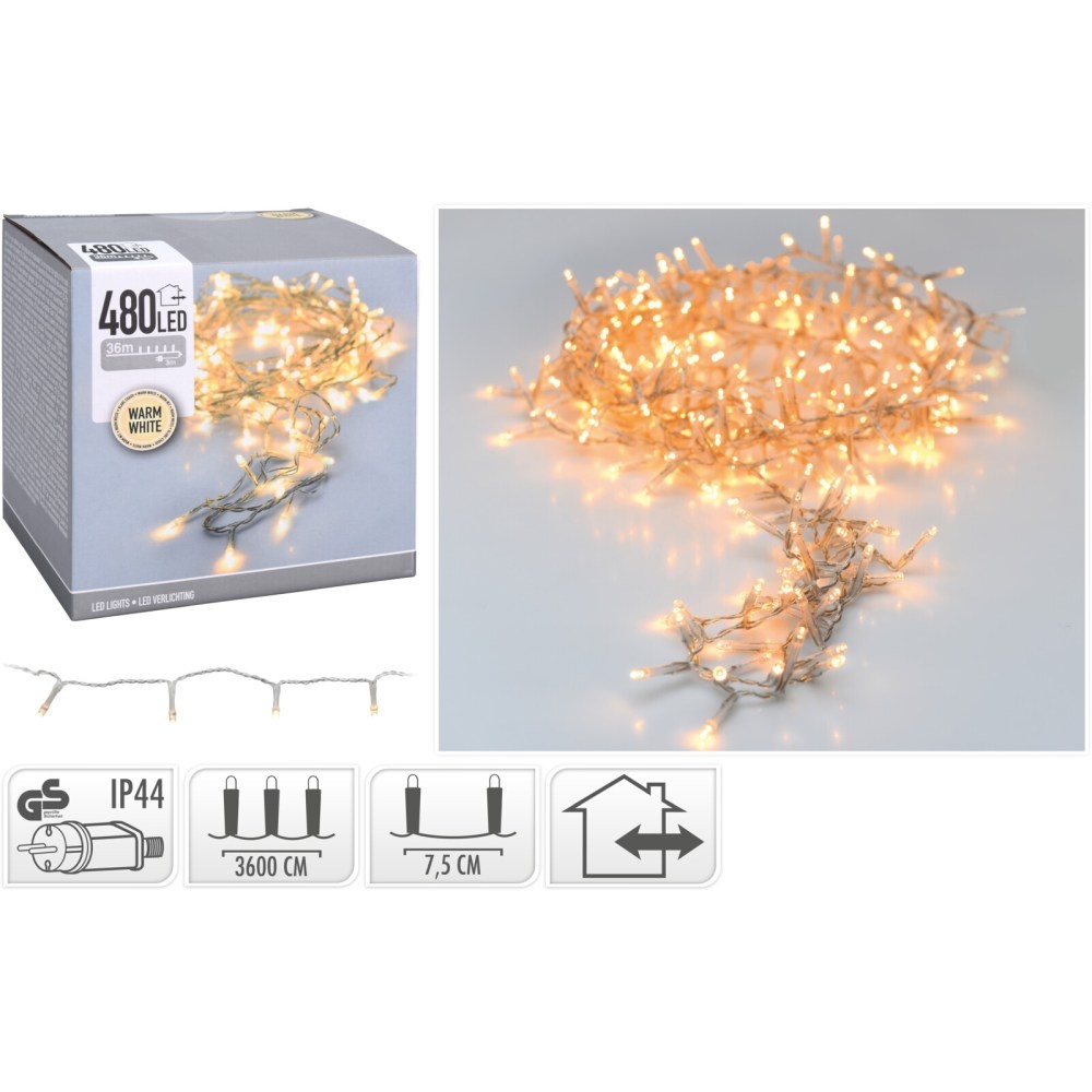 Kerstverlichting | 480 LED lampjes | warm wit | voor buiten | 36m
