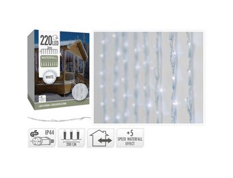 Lichtgordijn | 220 LED lampjes | wit | 2m
