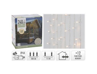 Lichtgordijn | 240 LED lampjes | warm wit | 2m