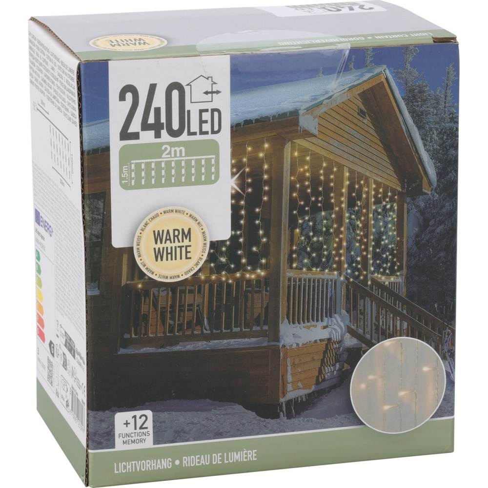 Lichtgordijn | 240 LED lampjes | warm wit | 2m