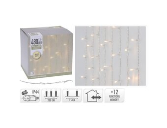 Lichtgordijn | 480 LED lampjes | warm wit | 2m