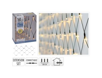 Netverlichting koppelbaar | 160 LED lampjes | extra warm wit | 2m