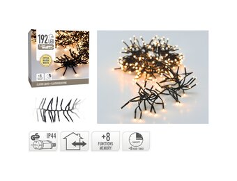 Kerstverlichting cluster | 192 LED lampjes | extra warm wit | 1,4m