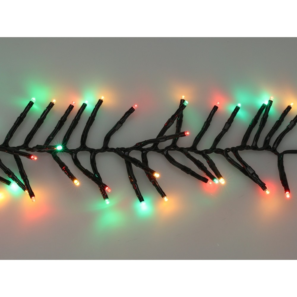 Kerstverlichting cluster | 192 LED lampjes | extra warm wit/rood/groen | 1,5m