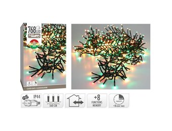 Kerstverlichting cluster | 768 LED lampjes | extra warm wit/rood/groen | 5,5m
