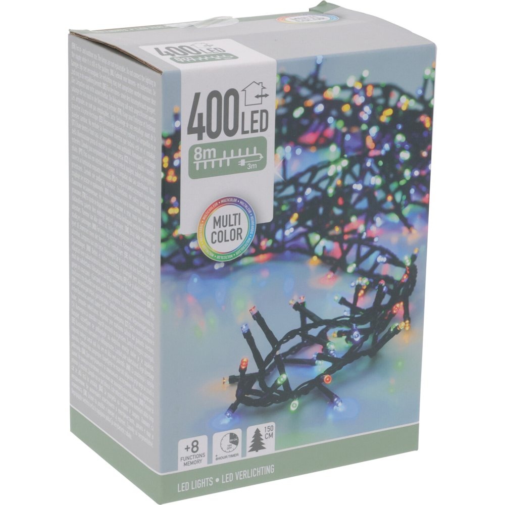 Kerstverlichting micro cluster | 400 LED lampjes | multicolor | 8 meter