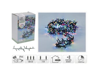 Kerstverlichting micro cluster | 400 LED lampjes | multicolor | 8 meter