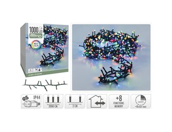 Kerstverlichting micro cluster | 1000 LED lampjes | multicolor | 20 meter