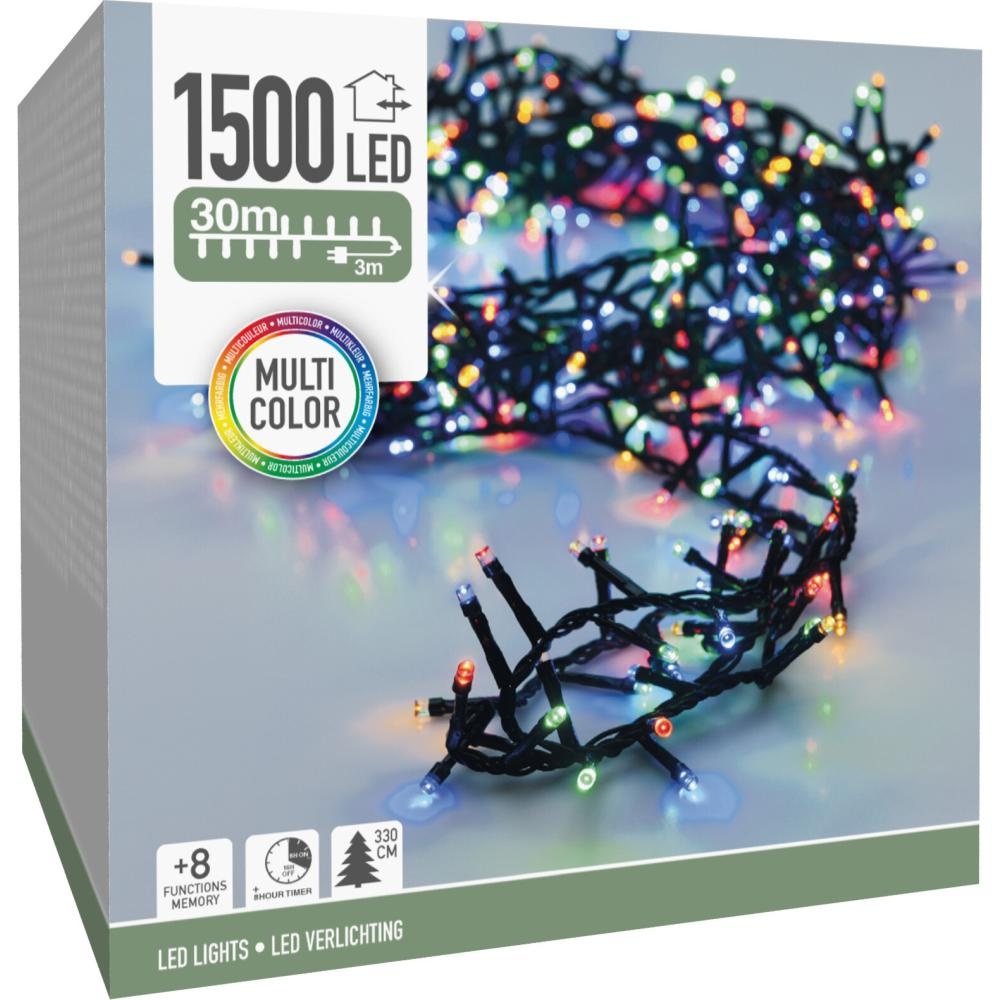 Kerstverlichting micro cluster | 1500 LED lampjes | multicolor | 30 meter