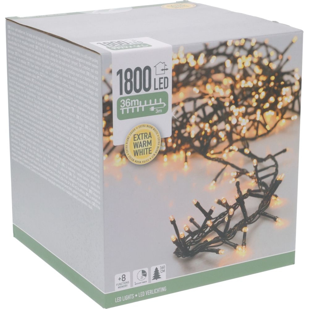 Kerstverlichting micro cluster | 1800 LED lampjes | extra warm wit