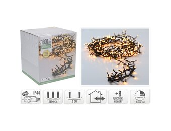 Kerstverlichting micro cluster | 1800 LED lampjes | extra warm wit  | 36m