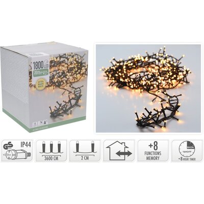 Kerstverlichting micro cluster | 1800 LED lampjes | extra warm wit  | 36m