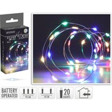 Kerstverlichting zilverdraad | 100 LED lampjes | multicolor | op batterijen | 1 meter