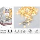 Kerstverlichting | 24 LED lampjes | met timer functie | warm wit | 1,8m