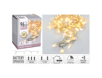 Kerstverlichting | 96 LED lampjes | met timer functie | warm wit | 7m