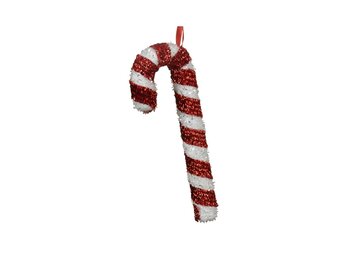 Kersthanger zuurstok | foam | rood/wit | 20,5cm