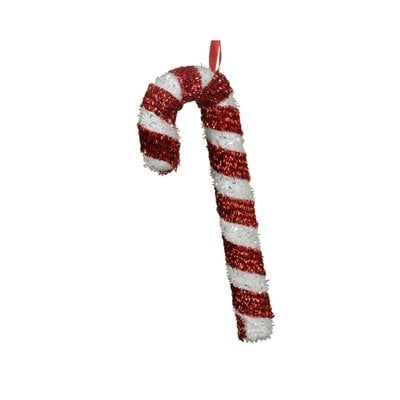 Kersthanger zuurstok | foam | rood/wit | 20,5cm