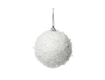 Kerstbal op draad | foam | wit | 8cm