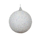Kerstbal glitters | foam | wit | 8cm