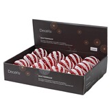 Kerstbal | plastic | rood/wit | 8cm