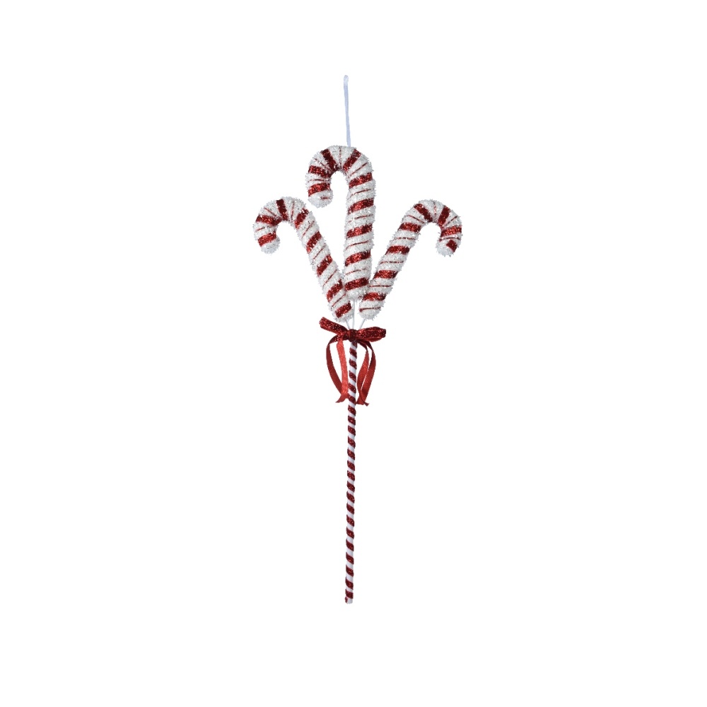 Kersthanger zuurstokken | foam | rood/wit | 58cm